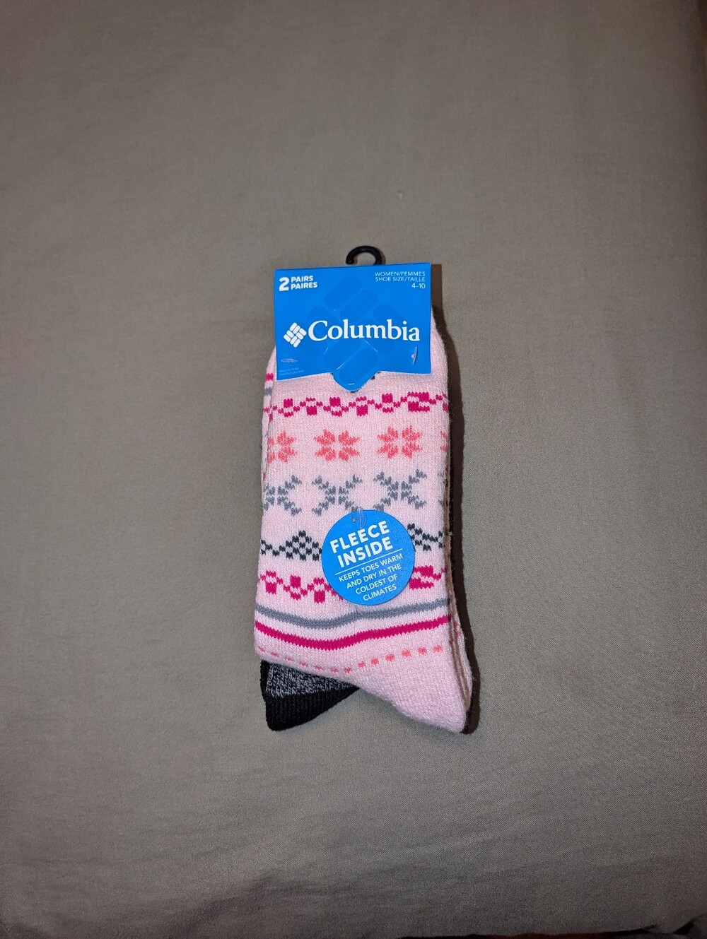 Columbia 2pk Womens 4-10 Fleece Lined Socks NEW WITH TAGS MSRP $16